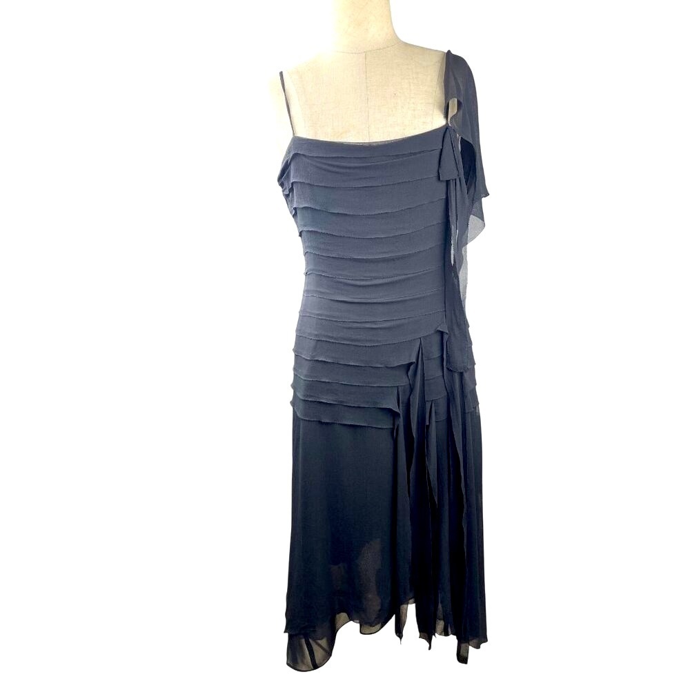 Whistles London dress US 8 dressy cocktail  100%silk excellent throughout